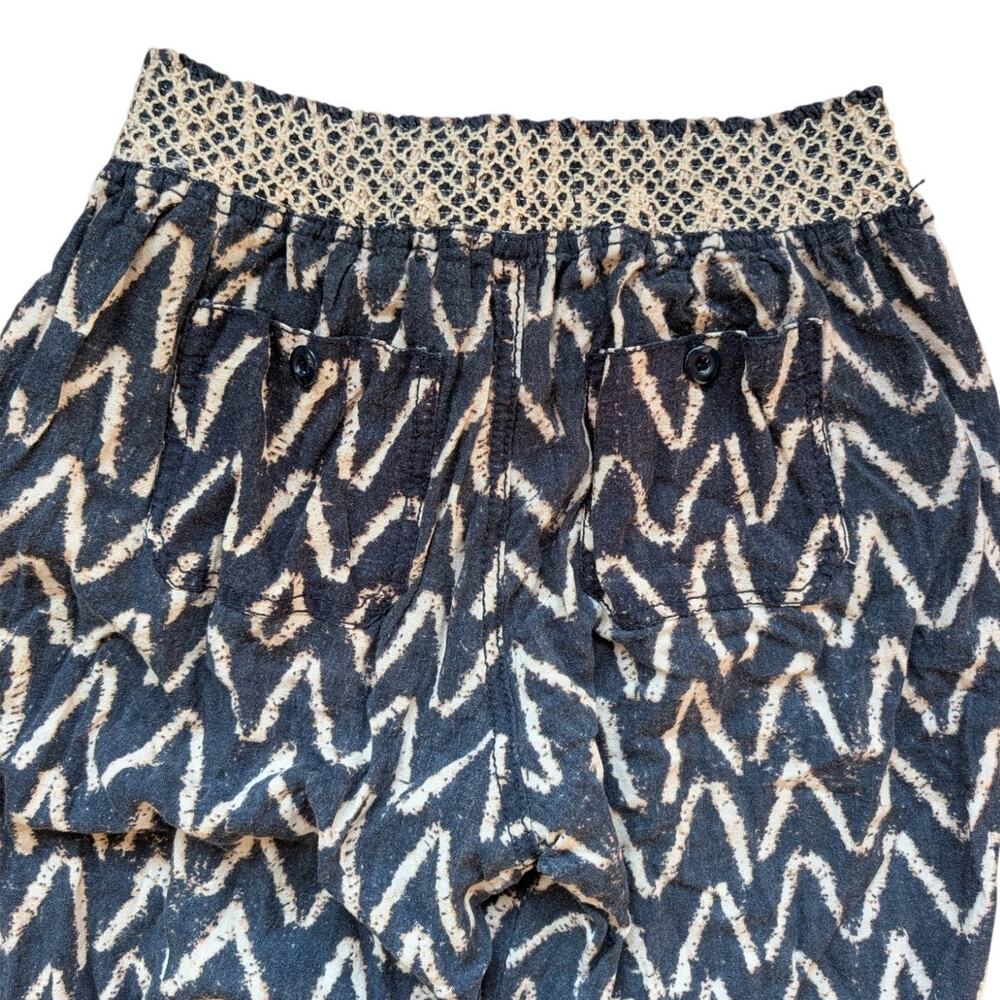 Cali 1850 Linen Blend Navy and White Pant Size L Beach coastal boho lightweight - Picture 6 of 8